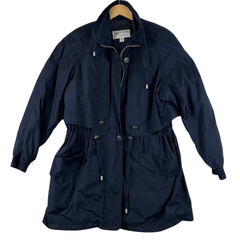 Gallery‎ Rain Coat Trench Coat Lightweight Spring Fall Jacket L